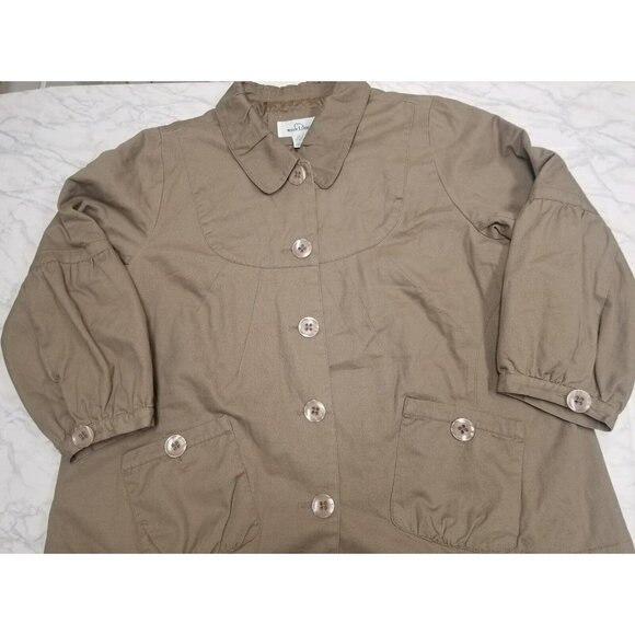 willow lane Coat quilted inside‎ oversized big buttons beige  size 1x - Picture 1 of 16